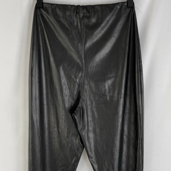 PrettyLittleThing Black Faux Leather Side Split Hem High Rise Pants Size 6 - Picture 11 of 16